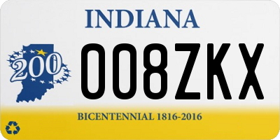 IN license plate 008ZKX