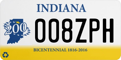 IN license plate 008ZPH