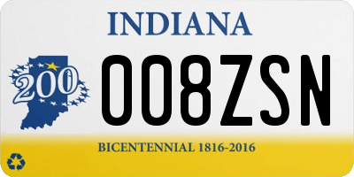 IN license plate 008ZSN