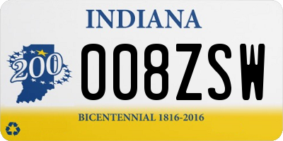 IN license plate 008ZSW