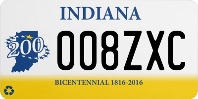 IN license plate 008ZXC