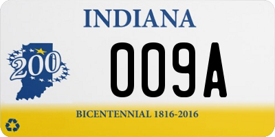 IN license plate 009A