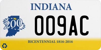 IN license plate 009AC