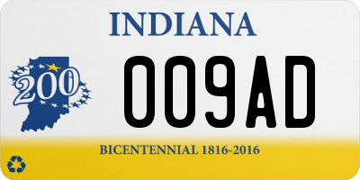 IN license plate 009AD