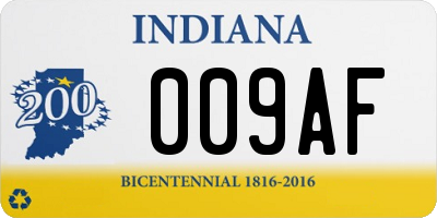 IN license plate 009AF