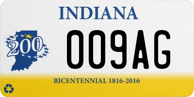 IN license plate 009AG