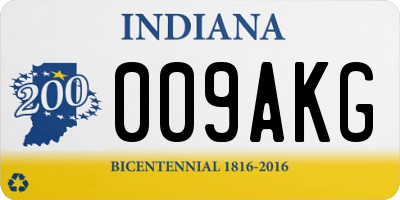 IN license plate 009AKG
