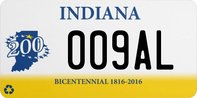 IN license plate 009AL