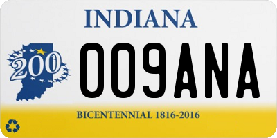 IN license plate 009ANA