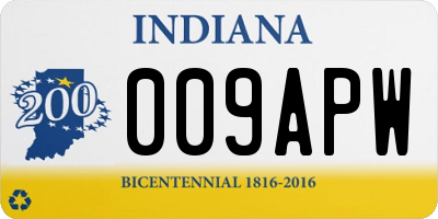 IN license plate 009APW