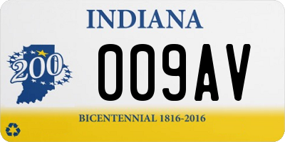 IN license plate 009AV