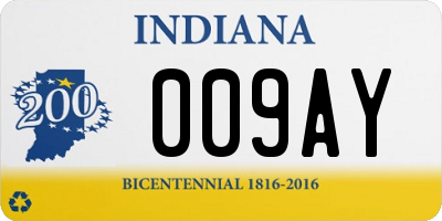 IN license plate 009AY