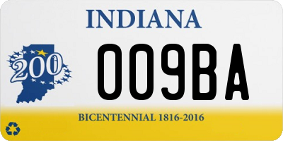 IN license plate 009BA