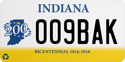 IN license plate 009BAK