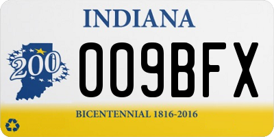 IN license plate 009BFX