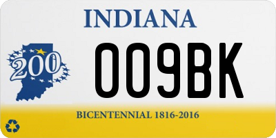 IN license plate 009BK