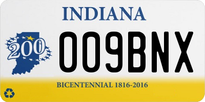 IN license plate 009BNX