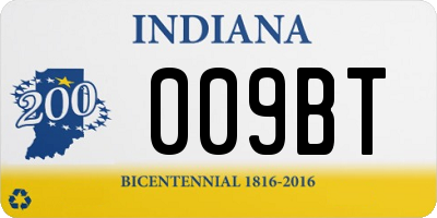 IN license plate 009BT