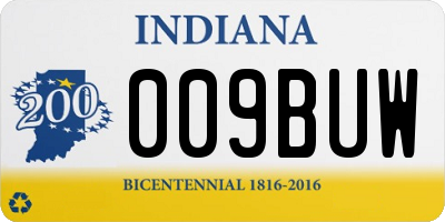 IN license plate 009BUW