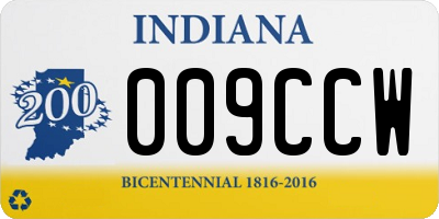 IN license plate 009CCW