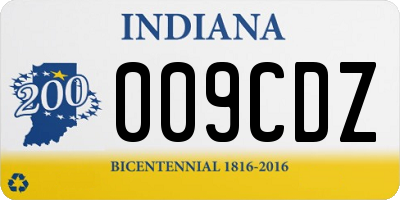 IN license plate 009CDZ
