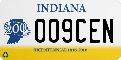IN license plate 009CEN