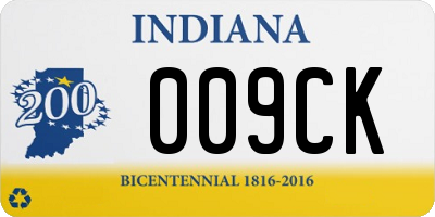 IN license plate 009CK