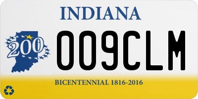 IN license plate 009CLM