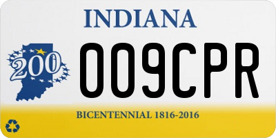 IN license plate 009CPR