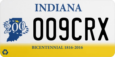 IN license plate 009CRX