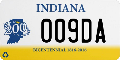 IN license plate 009DA