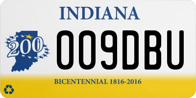 IN license plate 009DBU