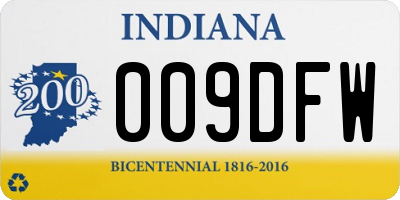 IN license plate 009DFW