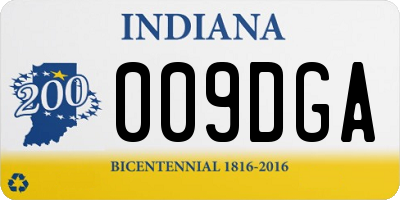 IN license plate 009DGA
