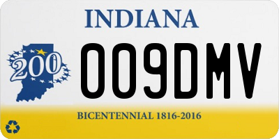 IN license plate 009DMV