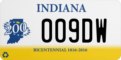 IN license plate 009DW