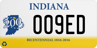 IN license plate 009ED