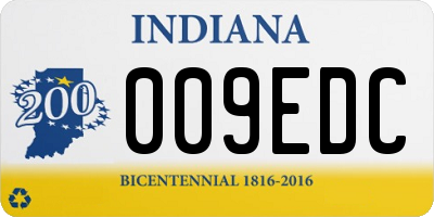 IN license plate 009EDC