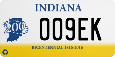 IN license plate 009EK