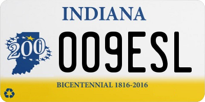 IN license plate 009ESL