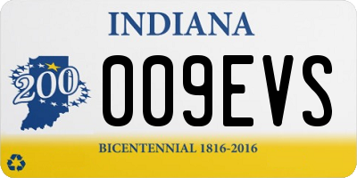 IN license plate 009EVS