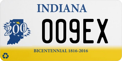 IN license plate 009EX