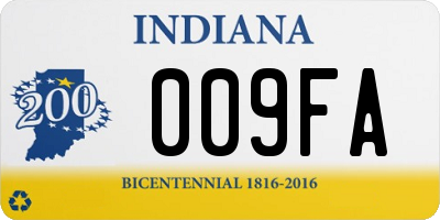 IN license plate 009FA