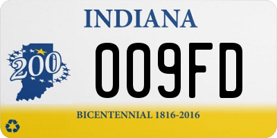 IN license plate 009FD