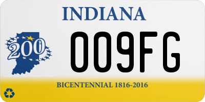 IN license plate 009FG