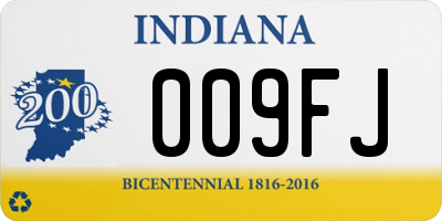 IN license plate 009FJ