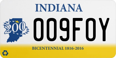IN license plate 009FOY