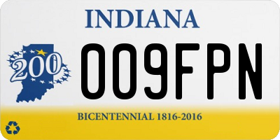 IN license plate 009FPN