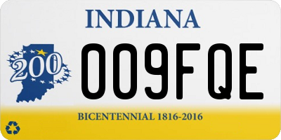 IN license plate 009FQE