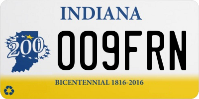 IN license plate 009FRN